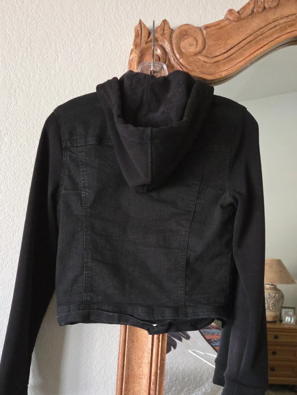 Wallflower Black Hooded Denim-Style Jacket NEW Condition - Picture 5 of 7